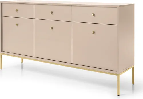 Masseno Kommode MONDO 154 cm - Modernes Sideboard mit 3 Schubladen und 3 Türen - Elegante Kommode MONDO in Beige – ideal für Wohnzimmer und Schlafzimmer, bietet maximale Ordnung und Stil für Ihre Wohnräume.