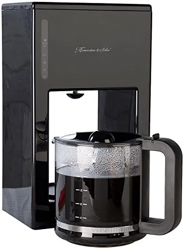Rosenstein & Söhne Filterkaffeemaschine für 12 Tassen - Moderne Design-Kaffeemaschine in edel glänzendem Schwarz für bis zu 12 Tassen. Ideal für Büro und Feiern mit praktischer Warmhalte-Platte und automatischer Sicherheits-Abschaltung.