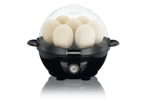 MELISSA Eierkocher 16270021 - Eierkocher für bis zu 7 Eier, mit Edelstahl-Kochplatte und praktischer Auto-Abschaltung für sicheres Kochen.