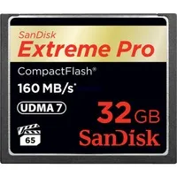 SanDisk Extreme PRO CompactFlash Speicherkarte 32GB - Hochgeschwindigkeits-Performance - Speicherkarten: 32GB mit 160MB/s Geschwindigkeit, VPG 65 für professionelle Videoaufnahmen und UDMA 7 für optimale Leistung.