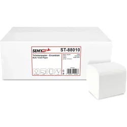 Semy Top Einzelblatt Toilettenpapier - 9000 Blatt, 2-lagig hochweiß - Toilettenpapier für Großverbraucher, hygienisch und praktisch mit Einzelblatt-Design. Ideal für Spender in Büros und Restaurants, umweltfreundlich und ohne Bleichmittel.