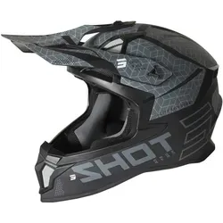 Shot Lite Core Motocross Helm, schwarz-grau, Größe 2XL für Männer - Hochwertiger Motocross Helm mit Tri Composite Shell für optimalen Schutz und Komfort. Ideal für anspruchsvolle Fahrer, die Wert auf Sicherheit und Passform legen.