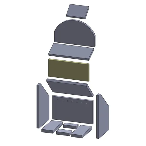 Heizgasumlenkplatte mitte 420 x 177 x 25 mm (Vermiculite) passend für Oranier**