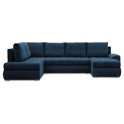 Mebligo Ecksofa Tokio II PRO mit Schlaffunktion und Bettkasten, 300 cm, Dunkelblau
