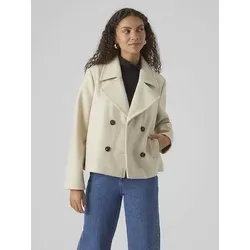 Vero Moda Übergangsjacke in Creme - XL, elegante doppelreihige Knopfjacke mit Reverskragen und praktischen Eingrifftaschen