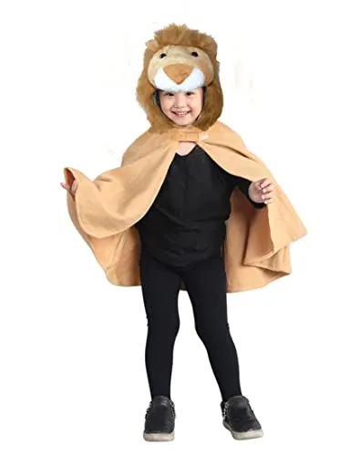Seruna Löwen-Kostüm Umhang, F146 74-86, für Baby Babies Klein-Kind, Wild-Katze Löwe-n Kostüm-e Fasching Karneval Kleinkinder-Karnevalskostüme Kinder-Faschingskostüme