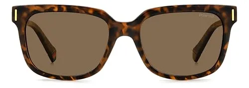 Polaroid Unisex PLD 6191/S Sonnenbrille, Havana/Bronze, 54 - Sportbrille mit rechteckigem Design und robusten Polycarbonat-Rahmen, perfekt für aktive Outdoor-Aktivitäten und stylische Auftritte.