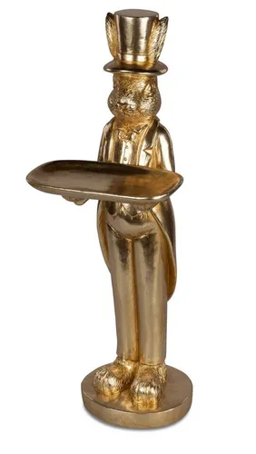 formano Dekofigur Osterzeit Hase in Gold, 66 cm - Stilvolle Dekofigur für das Wohnzimmer, aus Kunststein, Höhe 66 cm, bringt festliche Stimmung in Ihr Zuhause. Ideal für die Osterzeit und als Blickfang.