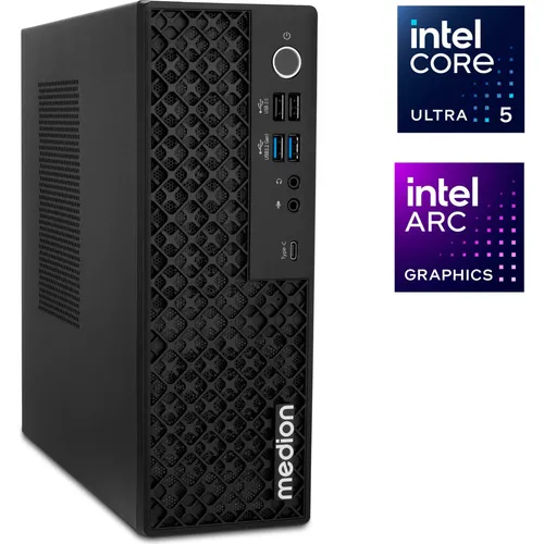 MEDION Mini PC Picoworx T80 III Ultra 5 - Kompakter Mini-PC mit Intel Core Ultra 5, 32 GB RAM und 1 TB SSD. Ideal für leistungsstarkes Arbeiten und modernes Gaming mit Windows 11.