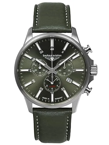 Bauhaus Quarz 28804 Herrenchronograph - Armbanduhren für Herren, eleganter Titan-Chronograph mit Saphirglas und edlem Lederarmband für stilvolle Zeitmessung.