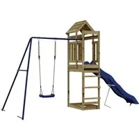 vidaXL Spielturm aus kesseldruckimprägniertem Kiefernholz - Robuster Spielturm mit Schaukel, Wellenrutsche und Sandkasten für unendlichen Spielspaß im eigenen Garten. Hohe Sicherheit durch durchdachtes Design und stabile Konstruktion.