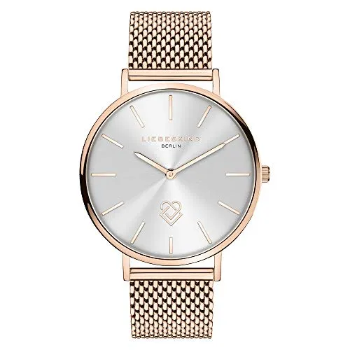 Liebeskind Berlin Damen Analog Quarz Uhr LT-0250-MQ - Elegante Armbanduhr für Damen mit Edelstahlgehäuse und hochwertigem Meshband, bietet höchsten Tragekomfort und ist bis 5 bar wasserdicht. Inklusive Easy-Change-System für einfaches Bandwechseln.