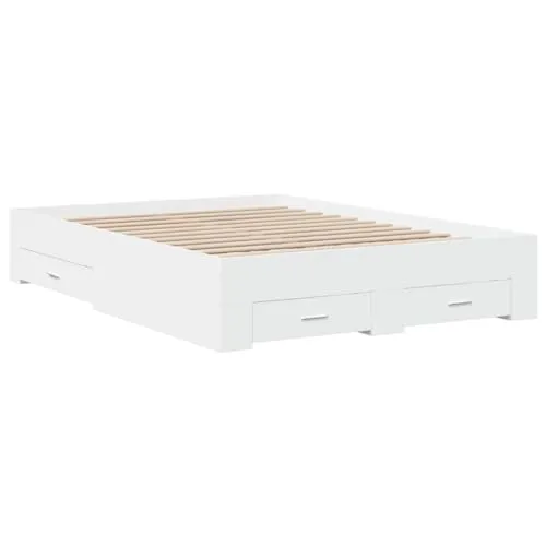vidaXL Bettgestell mit Schubladen 120x200cm - Modernes Doppelbett mit praktischem Stauraum durch integrierte Schubladen, gefertigt aus hochwertigem Holzwerkstoff für Stabilität und Langlebigkeit.