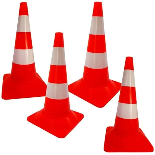 Stück Leitkegel 50 cm orange-weiß Warnhut Leitkegel Abperrhut Verkehrshut Pylon Absperrhüttchen Verkehrsleitkegel Kegel rot-weiss Warnkegel 500 mm Absperrpylon Verkehrshütchen 4