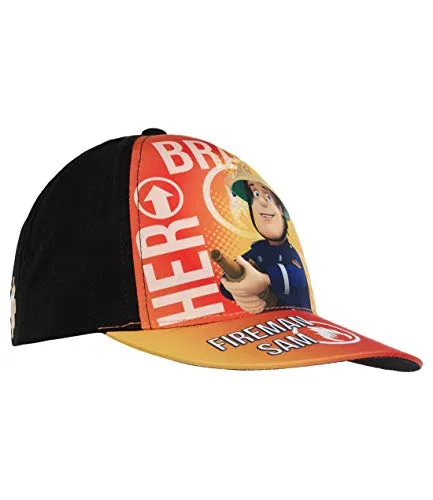 Feuerwehrmann Sam Cap für Jungen mit Fotodruck und Klettverschluss Orange 54