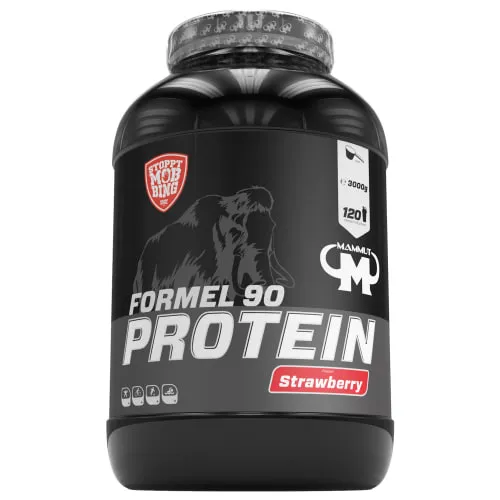 Mammut Formel 90 Protein Molkenprotein Strawberry 3000 g - Proteine für optimale Muskelregeneration, köstlicher Erdbeergeschmack und ideal für Sportler.