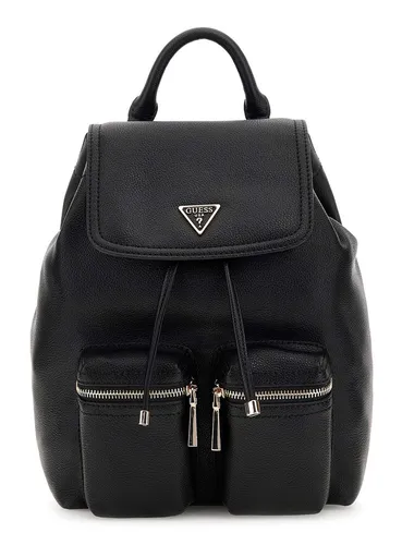 GUESS Rucksack Freizeitrucksack Manhattan II Flap Backpack Black schwarz