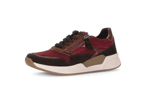 Gabor Damen Low-Top Sneaker in Dunkelrot, 40.5 EU - Sportliche Low-Top Sneaker aus hochwertigem Lackleder, ideal für Freizeit und Alltag. Mit praktischen Reißverschluss und leichtgewichtiger Sohle für optimalen Tragekomfort.