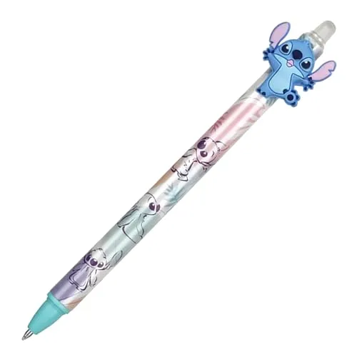 DISNEY Stitch und Angel Gelschreiber mit zufälligem Design, blaue Tinte, löschbar, automatischer Stift 0,5mm (blau 1)
