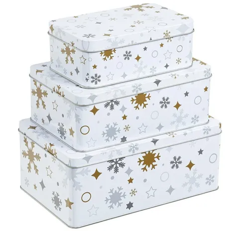 Haushalt International Keksdose, Set (3-tlg) - Rechteckig - Weihnachten - Winterzauber
