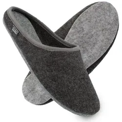 filsko Klassiker Herren Damen Kinder Hausschuh Filzsohle nur 85g leicht, warme Hausschuhe grau 46 EU