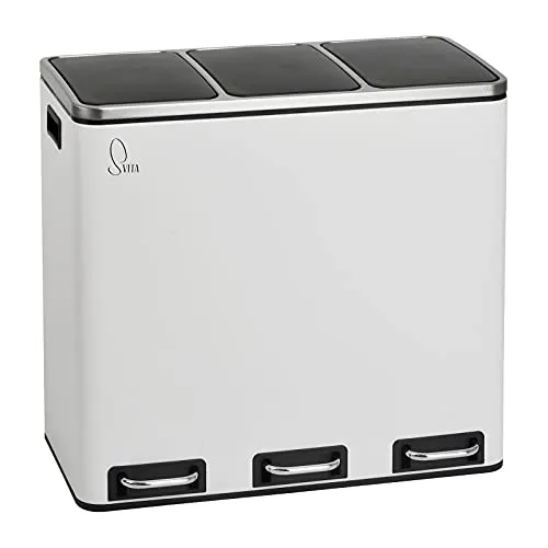SVITA TM3X18 Mülleimer mit 3 Fächern in weiß von SVITA