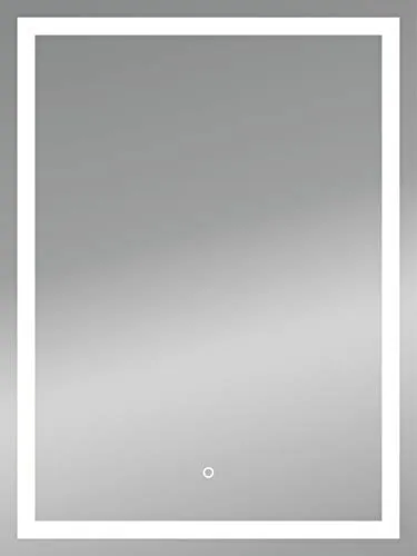 FrameLight I - Beleuchteter Kristallrahmen Spiegel 60 x 80 cm - Badezimmer Wandspiegel mit modernem Design, energiesparender LED-Beleuchtung und einfachem Sensorschalter für optimale Helligkeit und schnelle Wandmontage.