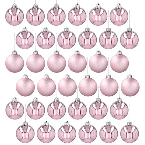sarcia.eu Rosa Christbaumkugeln, Kugelset aus Kunststoff, Christbaumschmuck 5cm, 36 Stück 1 Pack