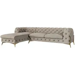 S-Style Möbel Ecksofa Ashley mit Ottomane in weiß von S-Style Möbel