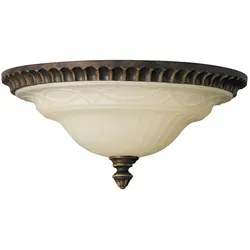 Elstead Drawing Room Deckenleuchte E27 2-fach Walnuss - Elegante Deckenleuchte im edwardianischen Stil, gefertigt aus Stahl und Pressglas. Bringt warme Atmosphäre in Ihr Zuhause und bietet Platz für zwei E27 Leuchtmittel.