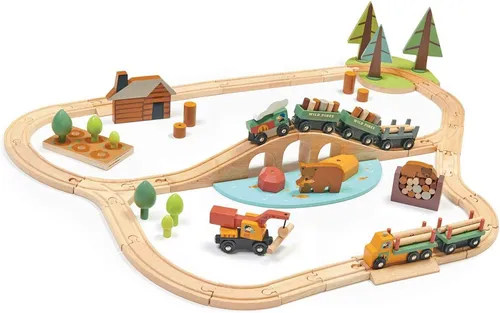 Tender Leaf Toys Eisenbahn Wald mit Zubehör (Holz, Kinderspielzeug) 7508702