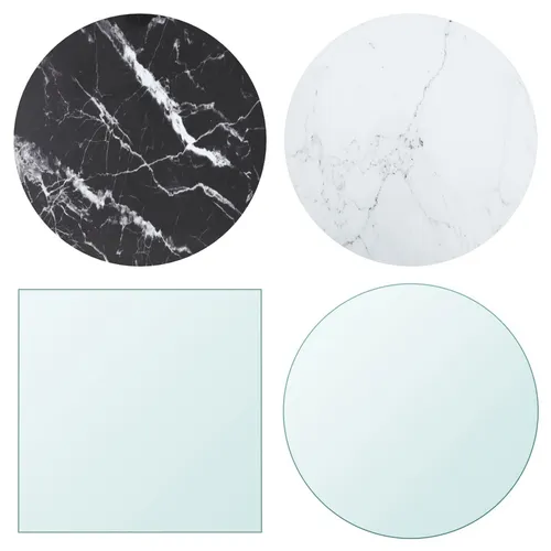 Runde Tischplatte aus gehärtetem Glas – Beistelltisch in weiß von vidaXL