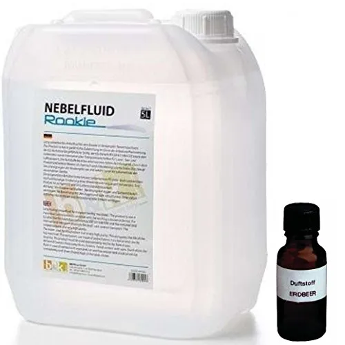 Liter DJPower Nebelfluid ROOKIE + 30 ml Duftstoff Erdbeere, Smoke-Fluid, Nebel-Fluid-Flüssigkeit für Nebelmaschine 5