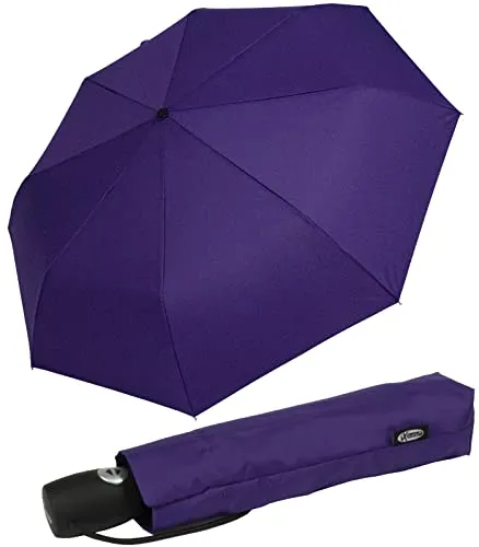 iX-brella Leichter Solider Taschenschirm mit Auf-Zu-Automatik - mid Class - Berry