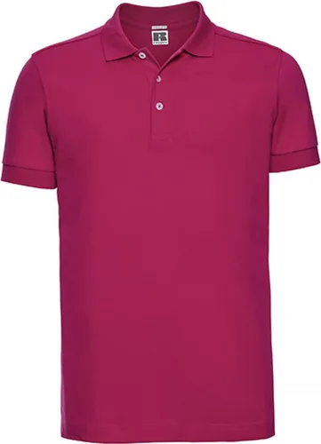 Russell R-566M-0 Herren Stretch Polo Shirt - Fuchsia, Größe L - Längere Ausführung aus 95% Baumwolle und 5% Elasthan, figurnah mit wunderbar weichem Griff. Modische Details und perfekter Sitz machen es zum idealen Begleiter für jeden Tag.