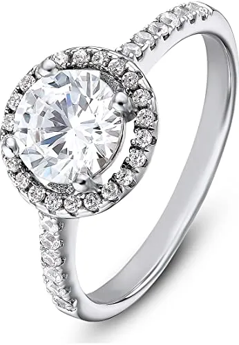 FAVS Damen-Damenring 925er Silber 1 Zirkonia 56, Silber 32017122