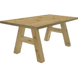 Esszimmertisch Elia 2 - 140 x 90 x 75 cm aus Asteiche - Moderner Esstisch mit stabiler A-Form und gerader Kante, ideal für gemütliche Esszimmer. Maße: 140 x 90 x 75 cm, leicht aufzubauen dank bebilderter Anleitung.