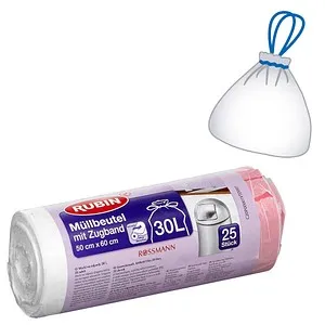 RUBIN Müllbeutel 30,0 l rot, 25 St. in rot von RUBIN