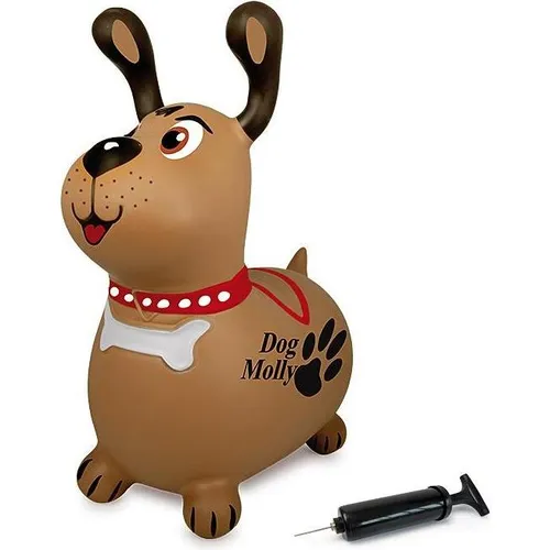Braun Hüpftier Dog Molly mit Pumpe (466005)