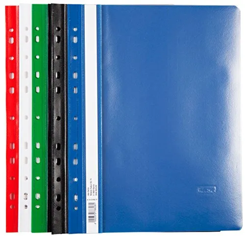 PVC Schnellhefter/extra stark/gelocht / 4x rot,weiß,grün,schwarz,blau 20