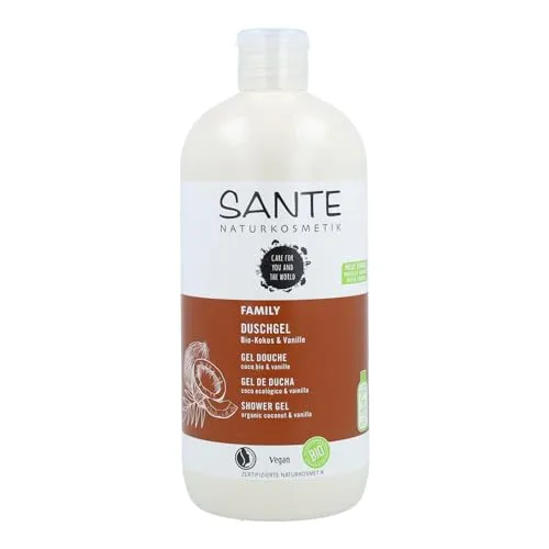 Sante Naturkosmetik - Bio-Kokos-Vanille-Duschgel, tropischer Duft, reinigt sanft und gründlich, vegan, Bio-Extrakte, 500 ml