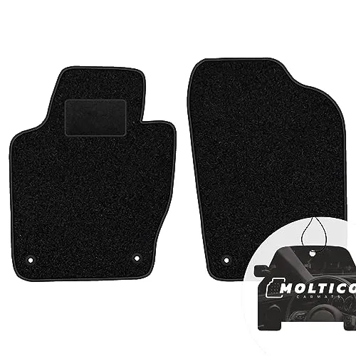 moto-MOLTICO Vorne Fußmatten Auto Velours Autoteppiche Schwarz Automatten Set 2-teilig passend für VW Golf Sportsvan 2014-2020