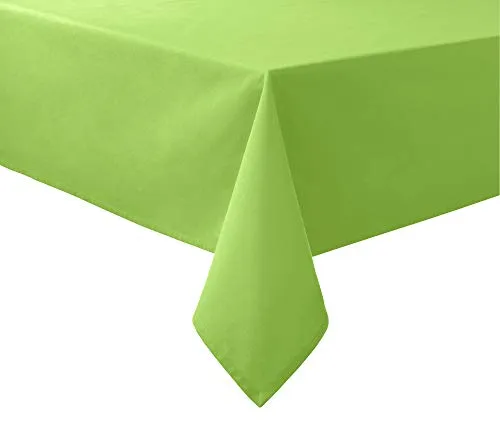 REDBEST Tischdecke, Tischwäsche Uni Seattle, 100% Baumwolle apfelgrün Größe 110x140 cm - Robustes, glattes Gewebe, mit hochwertigem Kuvertsaum