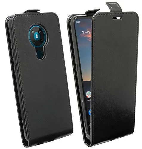 cofi1453® Flip Case kompatibel mit Nokia 5.3 Handy Tasche vertikal aufklappbar Schutzhülle Klapp Hülle Schwarz