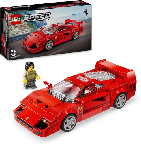 LEGO Speed Champions Ferrari F40 (76934) - Detailgetreues Bauset mit Rennfahrer-Minifigur, ideal für kreative Kinder und Autofans
