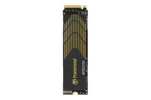 Transcend 1TB M.2 NVMe SSD - TS1TMTE250S - Festplatte mit Hochgeschwindigkeitsleistung, ideal für leistungsintensive Anwendungen und Multitasking, ausgestattet mit robuster AES 256-Bit-Verschlüsselung für Datensicherheit.