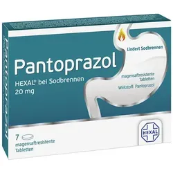 Pantoprazol HEXAL 20mg für Sodbrennen - Praktische magensaftresistente Tabletten zur Unterstützung der Magenbeschwerden. Verringert die Säureproduktion und sorgt für ein angenehmes Bauchgefühl.