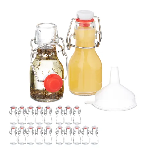 relaxdays Vorratsglas Set mit Bügelverschluss, 20er Pack - Vorratsgläser aus Glas im 20er Set, ideal zum Aufbewahren und Dekorieren mit geruchs- und geschmacksneutralen Eigenschaften.