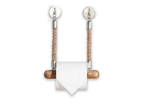 DEKAZIA Toilettenpapierhalter ohne Bohren, WC Papierhalter selbstklebend, Klorollenhalter Holz (Holz und Edelstahl, 5 Modelle, inkl. Klebepads / Montagematerial), Papierrollenhalter zum Kleben, Eiche, Mango Holz, Buchenholz, Stahl