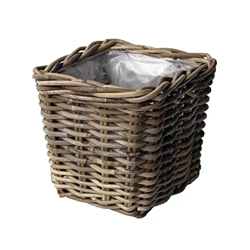 van der Leeden Quadratischer Korb - Rattan Grau von Van der Leeden